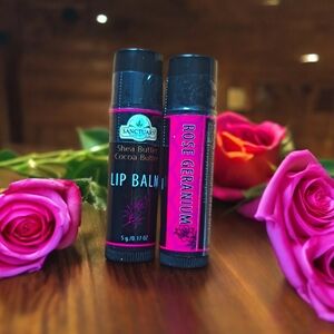 Sanctuary Rose Geranium Lip Balm - Black and Pink